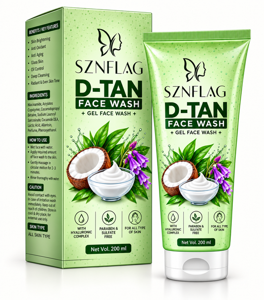 D-TAN Face Wash – Hydrating Gel Face Wash with Hyaluronic Complex