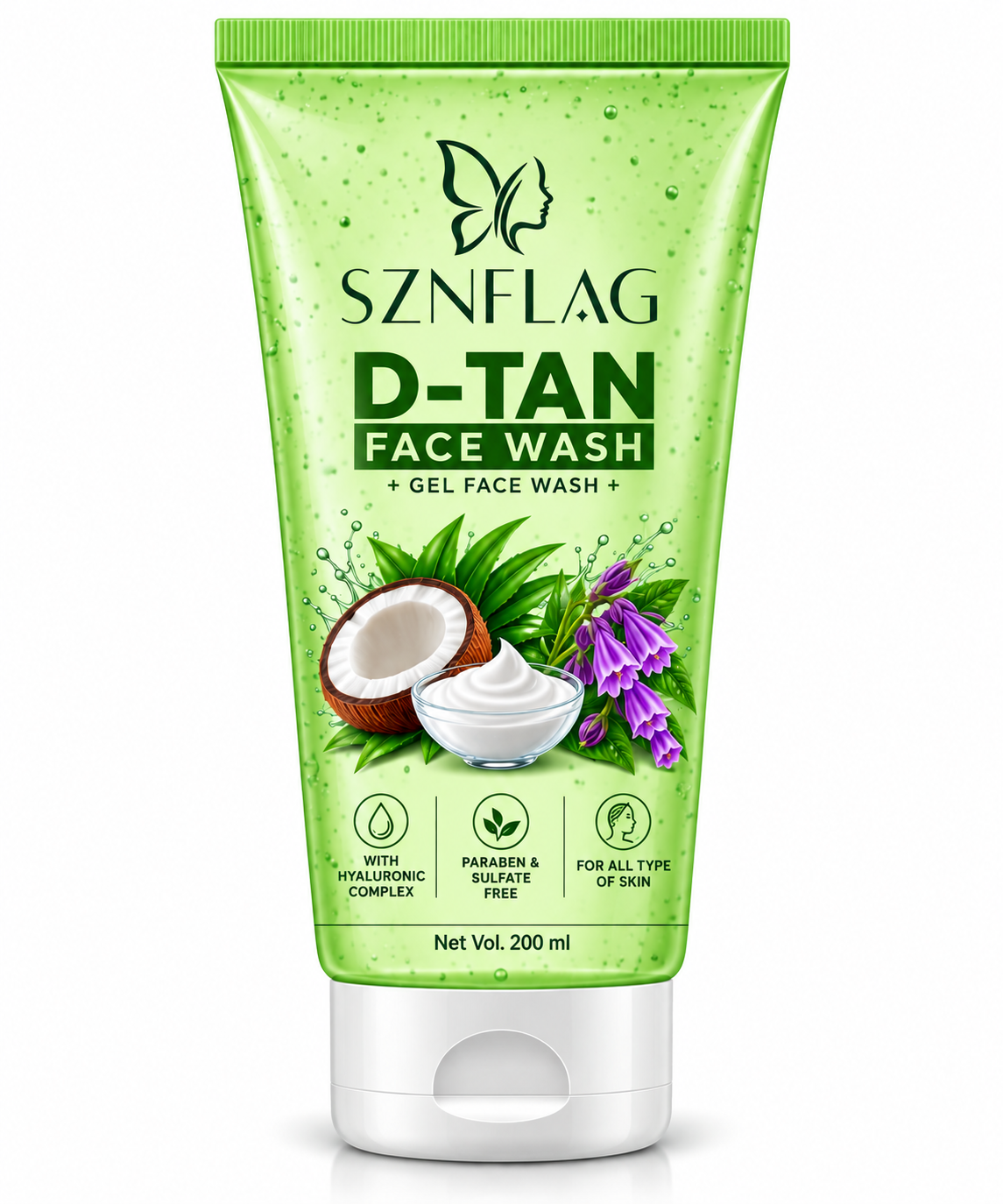 D-TAN Face Wash – Hydrating Gel Face Wash with Hyaluronic Complex