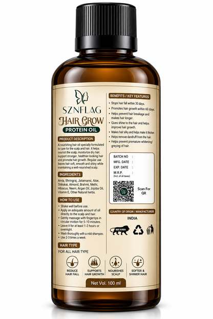Hair Grow Protein Oil – Nourishes Scalp & Supports Hair Growth